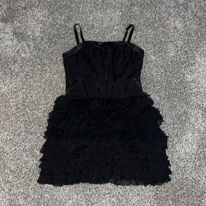 Black ruffle dress